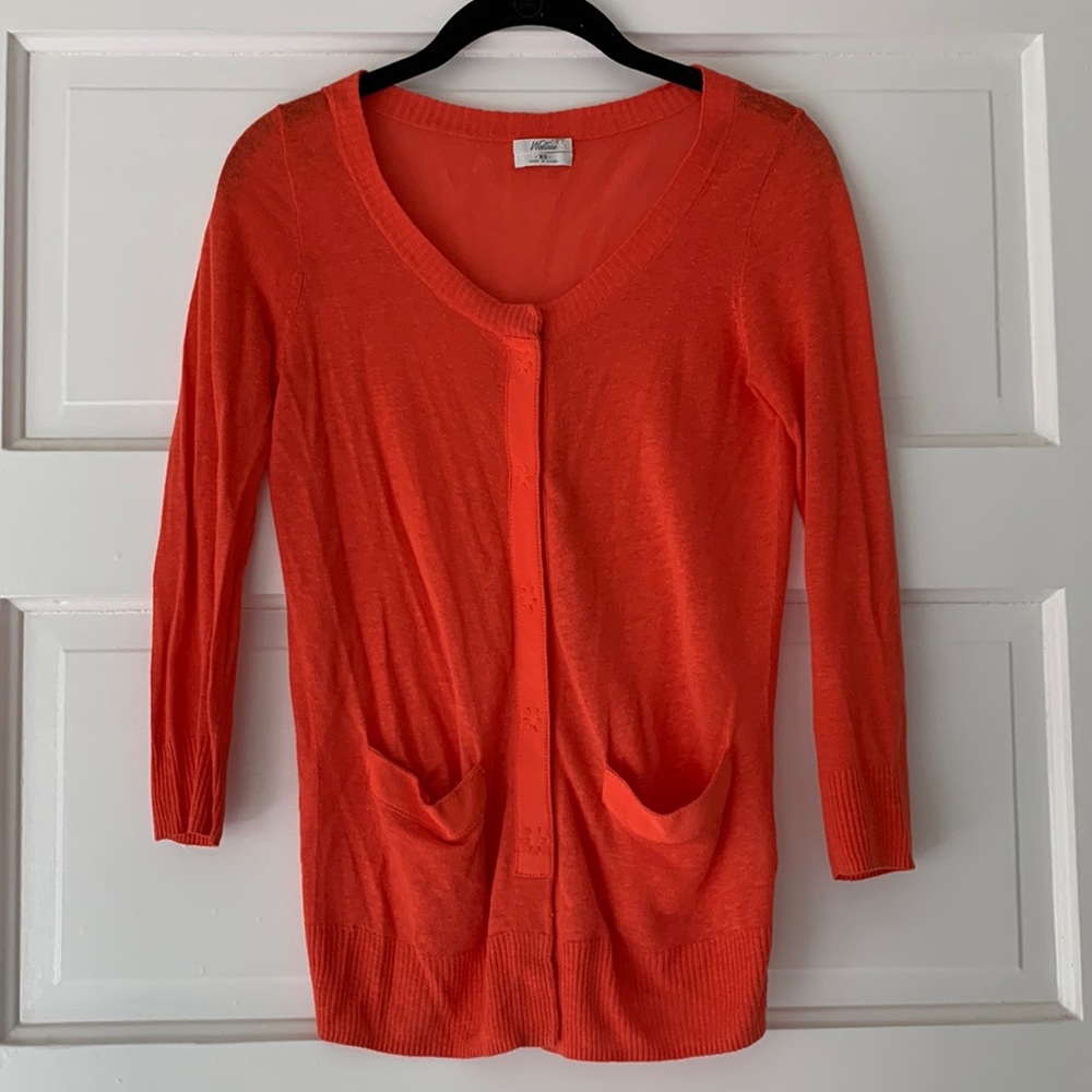 Anthropologie Wallace linen blend cardigan with front pockets